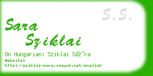 sara sziklai business card